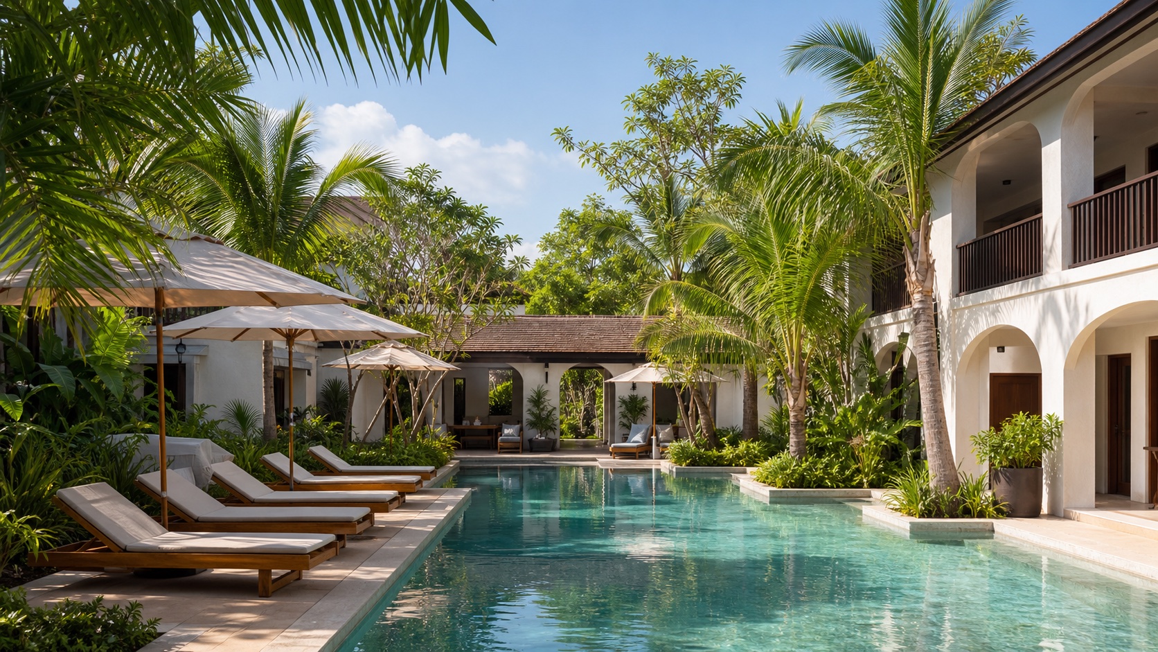 AI-assisted generic hotel shared-space illustration for a Koh Samui hotel guide